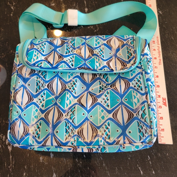 Vera Bradley Handbags - Vera Bradley Blue Fish Pattern Crossbody Bag